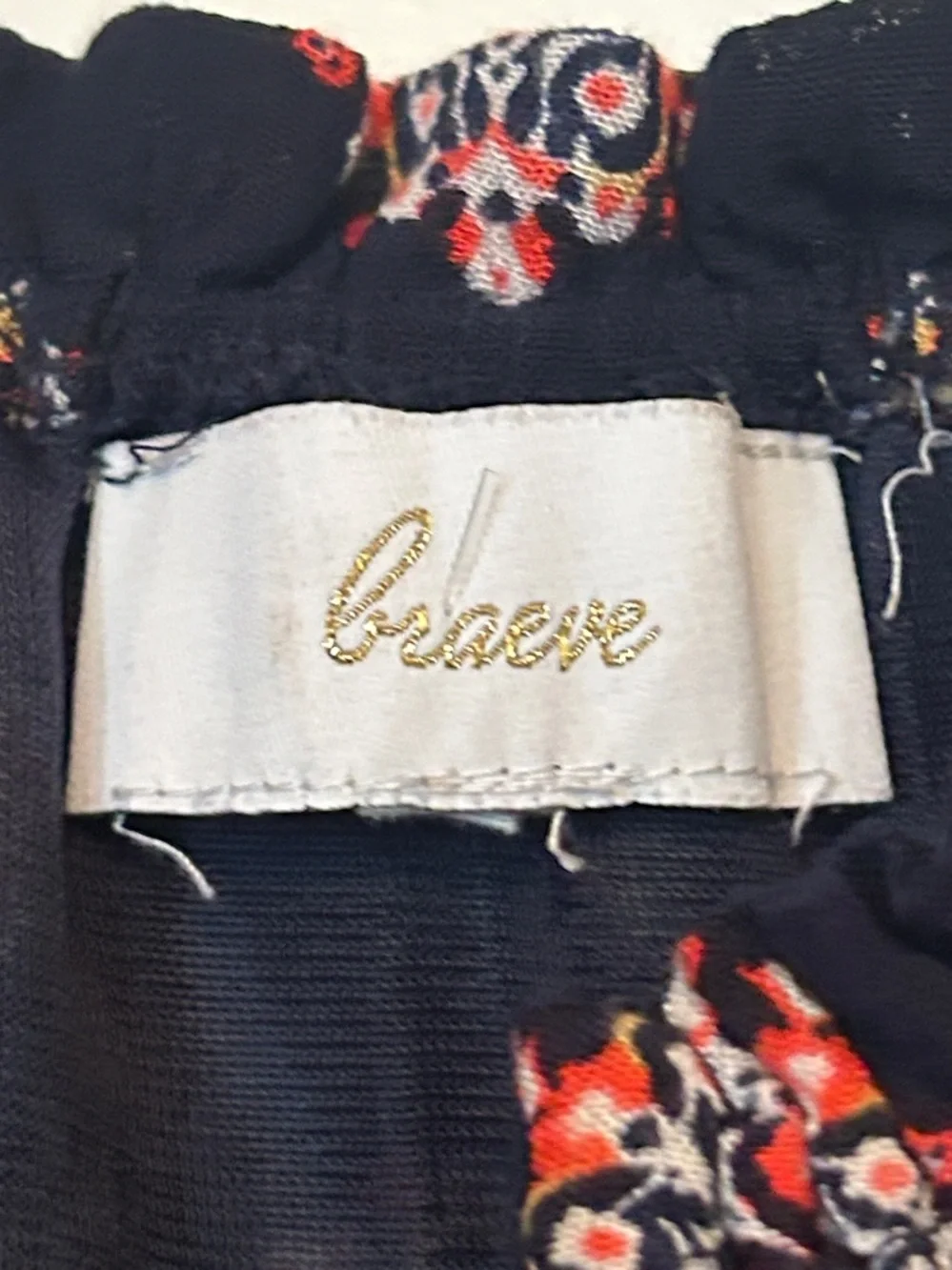 Evereve Braeve Boho Peasant Romper L Navy Like New Summer Casual Off Shoulder